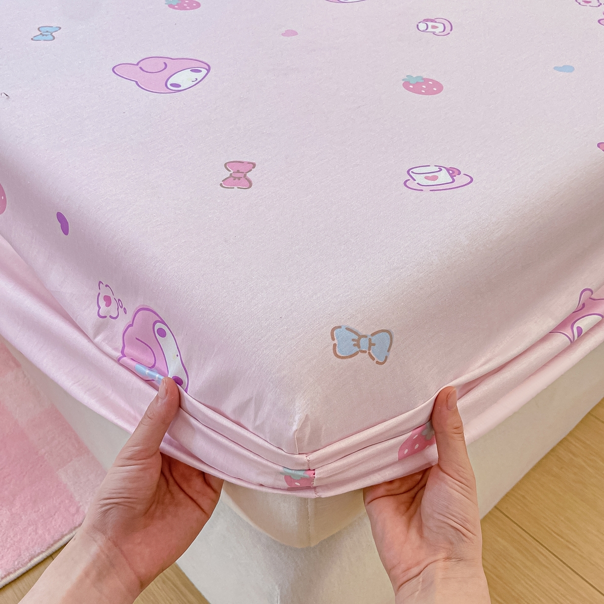 91家纺网 家纺一手货源 找家纺 博雅 2025春夏新款三丽欧小版全棉纯棉单品床笠床笠单件单床笠 下午茶美乐蒂