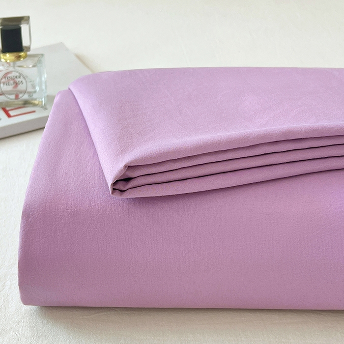 91家纺网 家纺一手货源 找家纺 优佳优品 2025新款亲肤水洗棉纯色单品床单 帝王紫