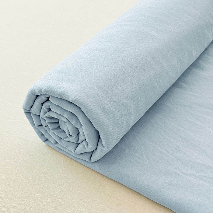 91家纺网 家纺一手货源 找家纺 优佳优品 2025新款亲肤水洗棉纯色单品床单 冰岛蓝