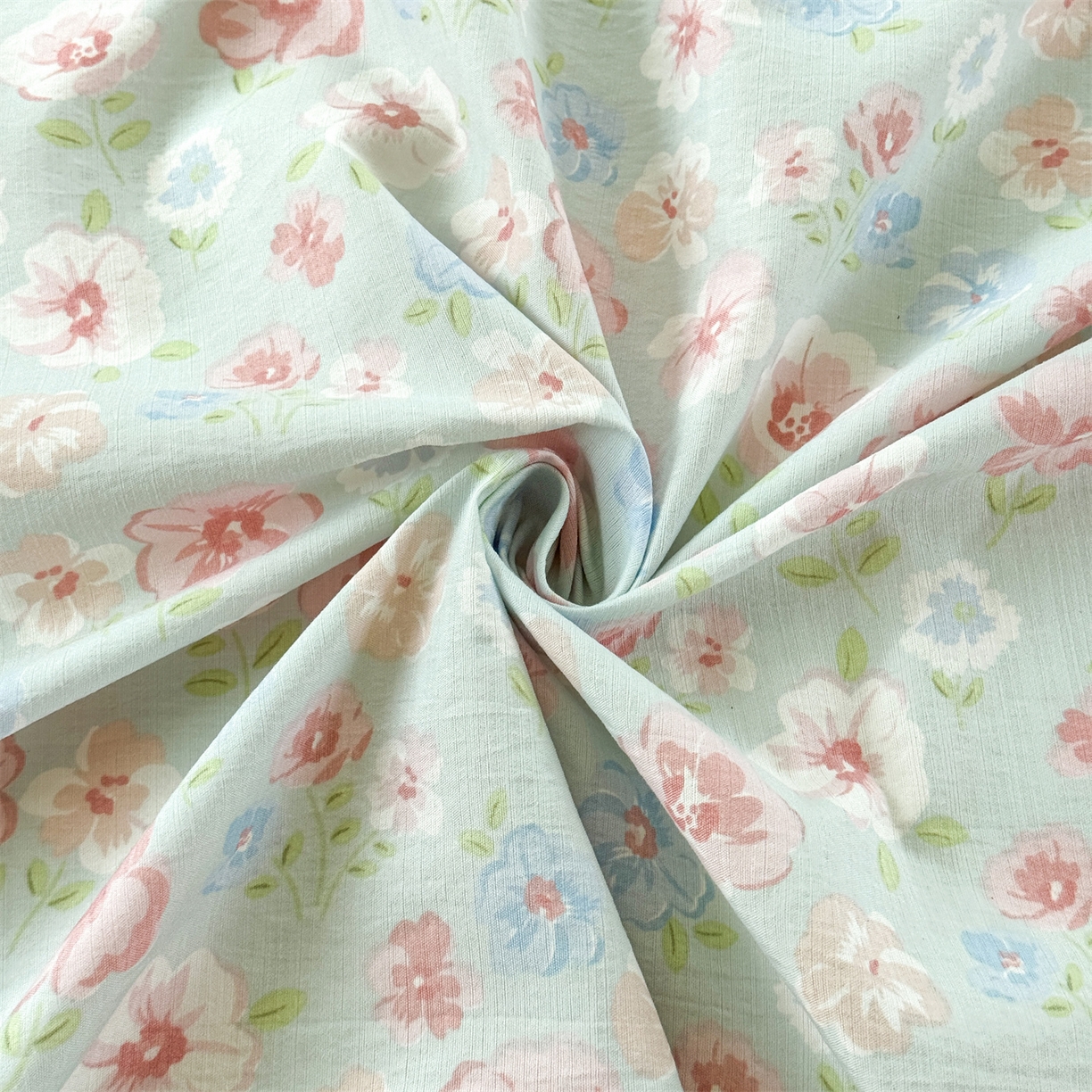 91家纺网 家纺一手货源 找家纺 多品家纺 2025新款超柔云感双层纱单床单 床单单件 花城兰