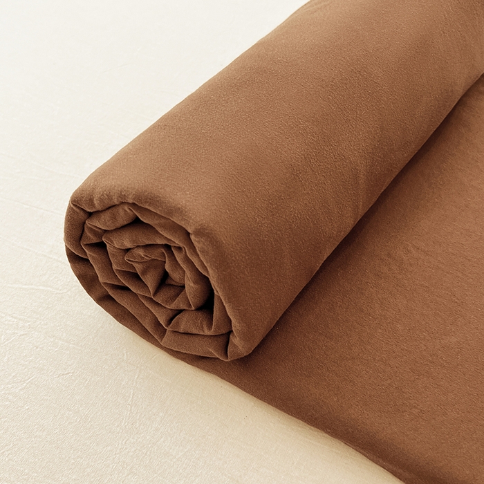 91家纺网 家纺一手货源 找家纺 优佳优品 2025新款亲肤水洗棉纯色单品床单 琥珀棕