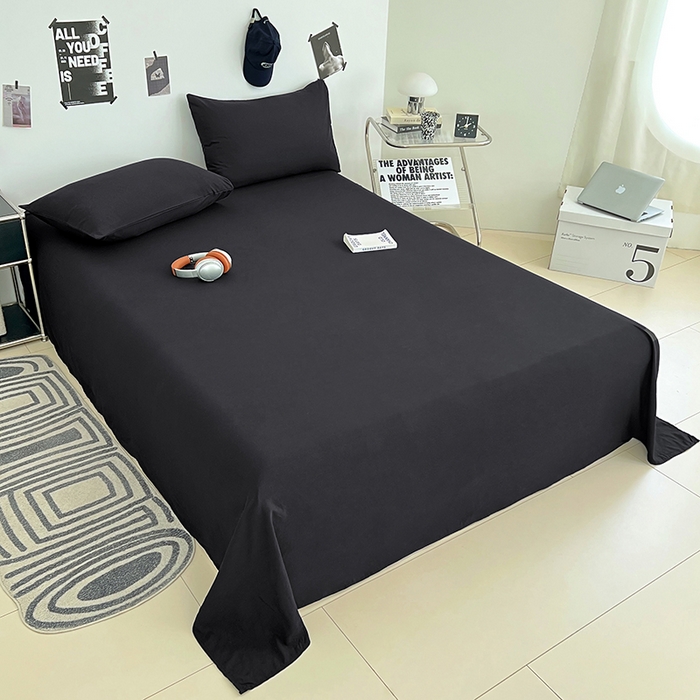 91家纺网 家纺一手货源 找家纺 优佳优品 2025新款亲肤水洗棉纯色单品床单 静夜