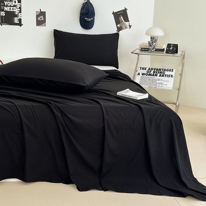 91家纺网 家纺一手货源 找家纺 优佳优品 2025新款亲肤水洗棉纯色单品床单 静夜