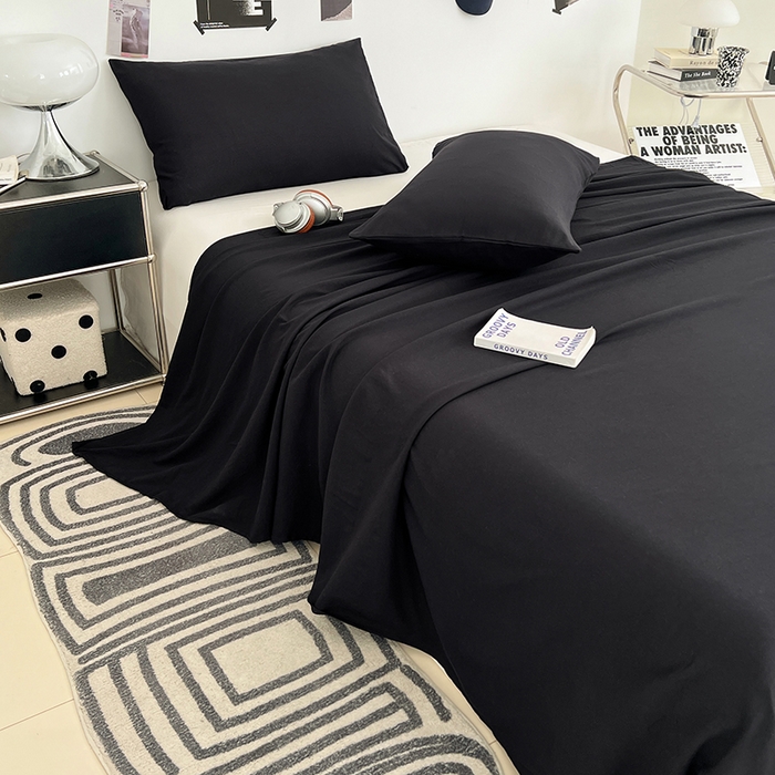 91家纺网 家纺一手货源 找家纺 优佳优品 2025新款亲肤水洗棉纯色单品床单 静夜