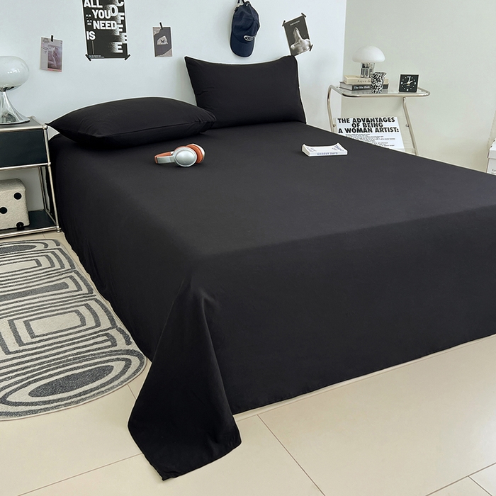 91家纺网 家纺一手货源 找家纺 优佳优品 2025新款亲肤水洗棉纯色单品床单 静夜