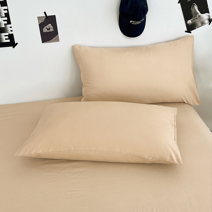 91家纺网 家纺一手货源 找家纺 优佳优品 2025新款亲肤水洗棉纯色单品床单 伦敦咖