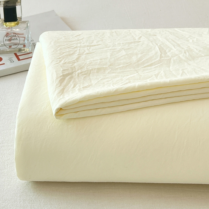 优佳优品 2025新款亲肤水洗棉纯色单品床单 奶酪白