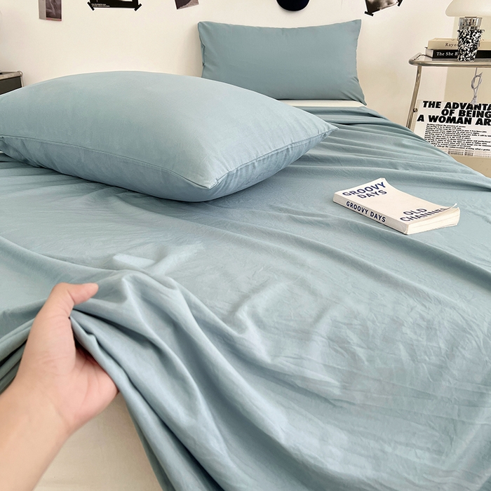 91家纺网 家纺一手货源 找家纺 优佳优品 2025新款亲肤水洗棉纯色单品床单 品悦