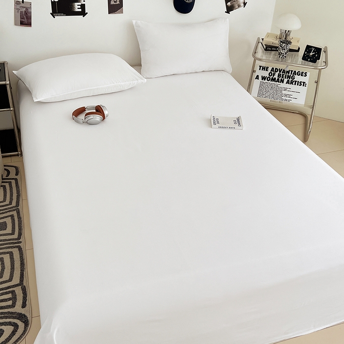 91家纺网 家纺一手货源 找家纺 优佳优品 2025新款亲肤水洗棉纯色单品床单 乳白