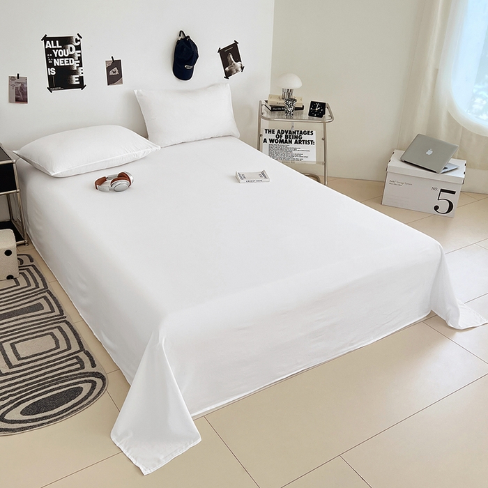 91家纺网 家纺一手货源 找家纺 优佳优品 2025新款亲肤水洗棉纯色单品床单 乳白