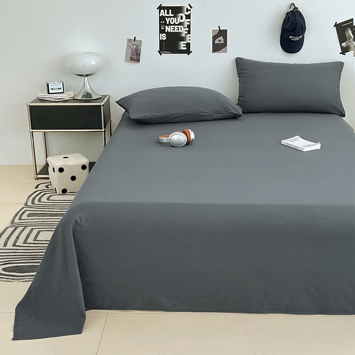 91家纺网 家纺一手货源 找家纺 优佳优品 2025新款亲肤水洗棉纯色单品床单 雅青