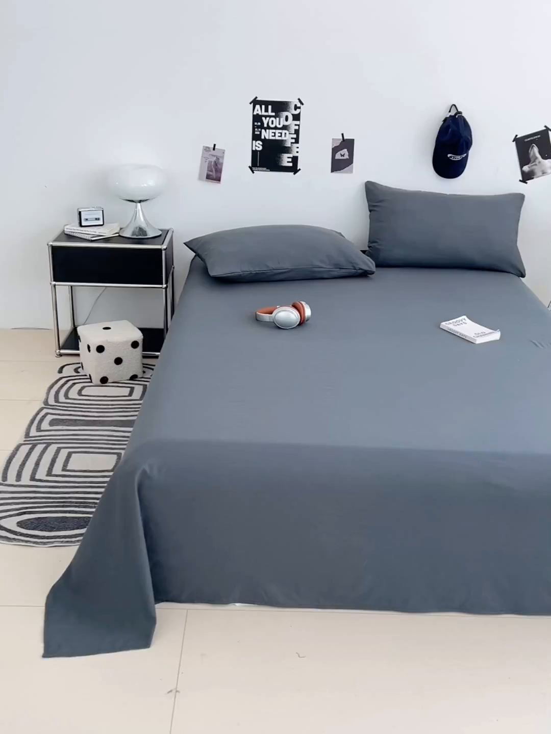 91家纺网 家纺一手货源 找家纺 优佳优品 2025新款亲肤水洗棉纯色单品床单 雅青