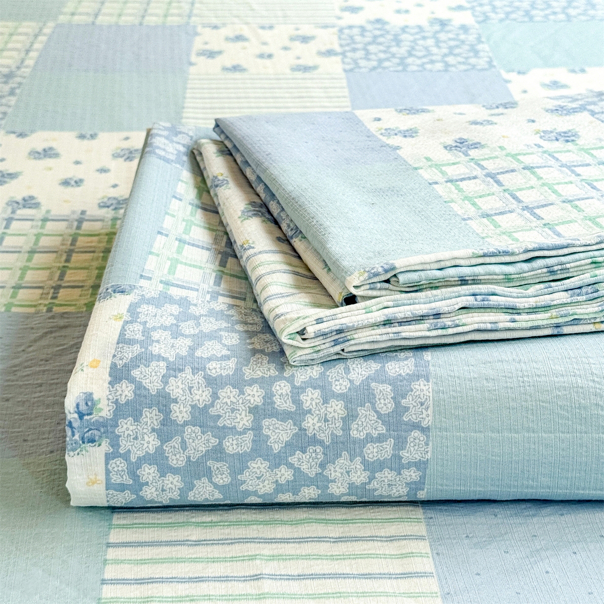 91家纺网 家纺一手货源 找家纺 多品家纺 2025新款超柔云感双层纱单床单 床单单件 兰花园