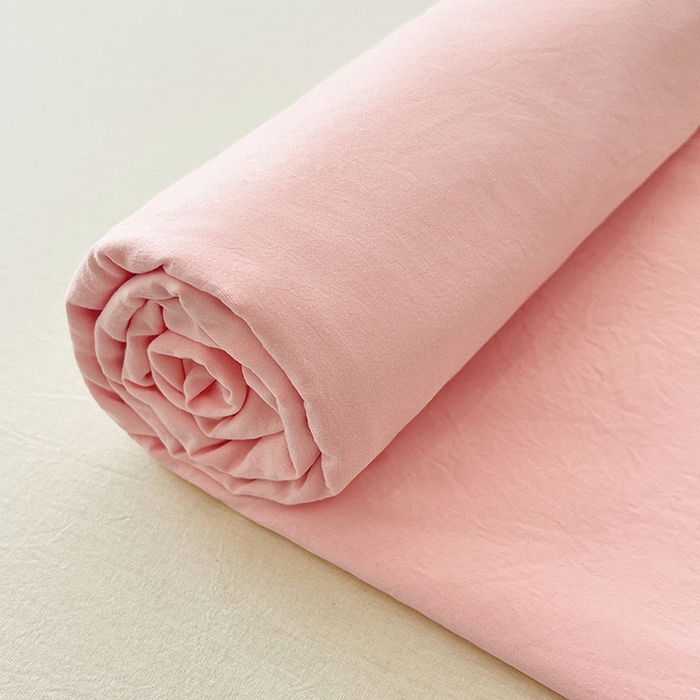 91家纺网 家纺一手货源 找家纺 优佳优品 2025新款亲肤水洗棉纯色单品床单 胭脂粉