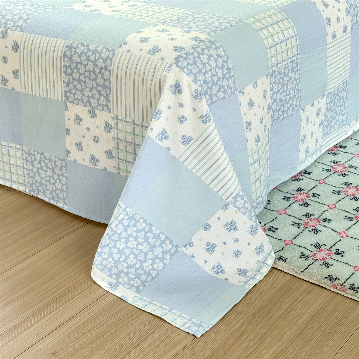 91家纺网 家纺一手货源 找家纺 多品家纺 2025新款超柔云感双层纱单床单 床单单件 兰花园