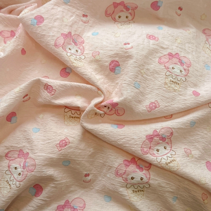 91家纺网 家纺一手货源 找家纺 繁花家居 2025新款学生季韩式云感针织棉大花边木耳边四件套 粉色美蒂