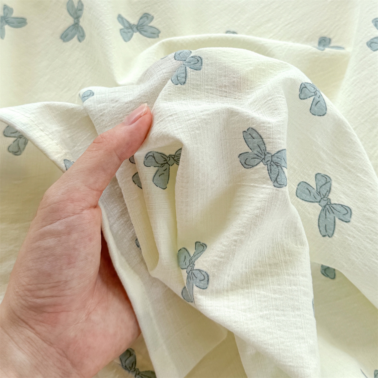 91家纺网 家纺一手货源 找家纺 多品家纺 2025新款超柔云感双层纱单床单 床单单件 蓝蝶