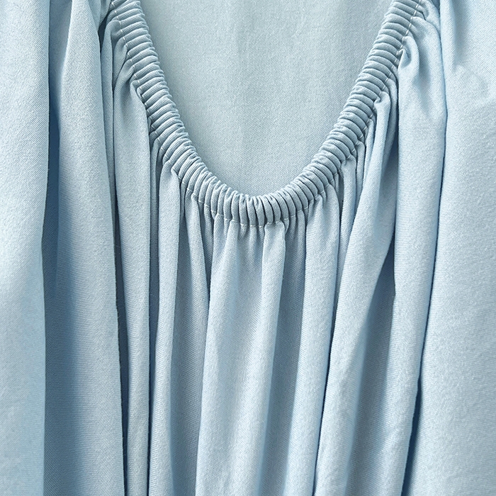 91家纺网 家纺一手货源 找家纺 优佳优品 2025新款亲肤水洗棉纯色单品床笠 冰岛蓝