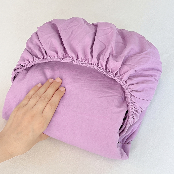 优佳优品 2025新款亲肤水洗棉纯色单品床笠 帝王紫