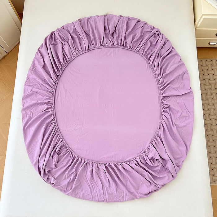 91家纺网 家纺一手货源 找家纺 优佳优品 2025新款亲肤水洗棉纯色单品床笠 帝王紫