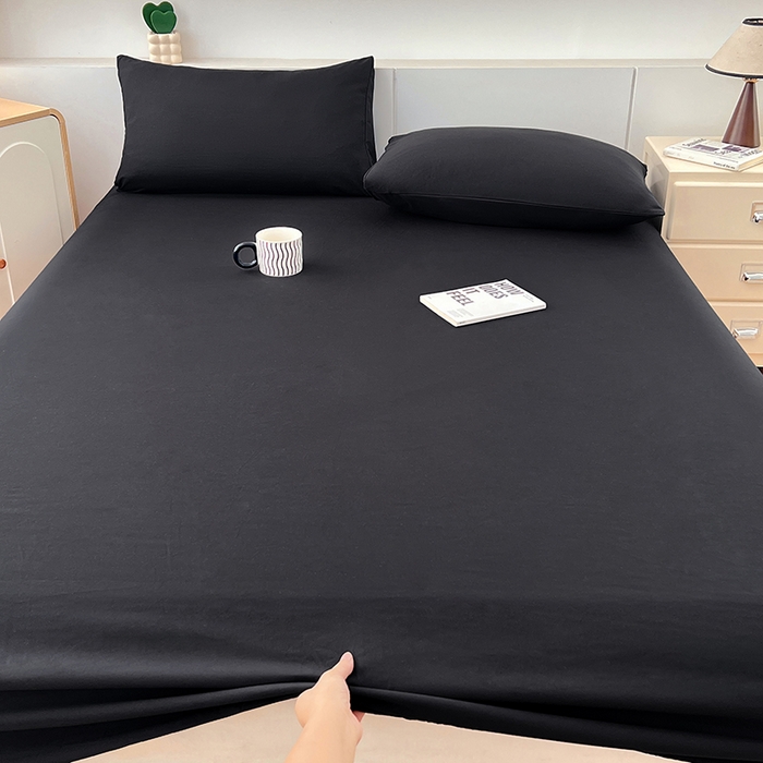 91家纺网 家纺一手货源 找家纺 优佳优品 2025新款亲肤水洗棉纯色单品床笠 静夜