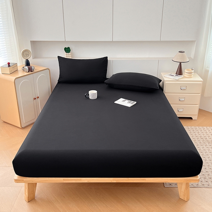 91家纺网 家纺一手货源 找家纺 优佳优品 2025新款亲肤水洗棉纯色单品床笠 静夜