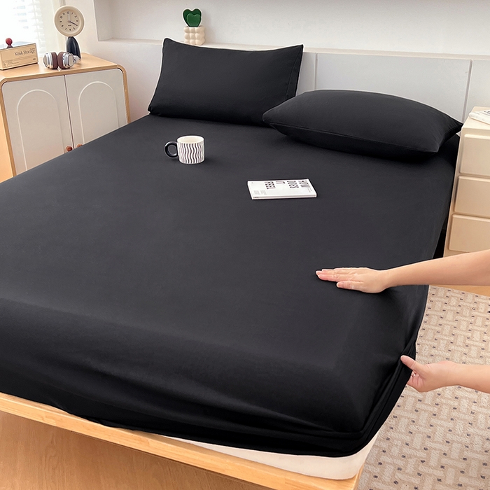 91家纺网 家纺一手货源 找家纺 优佳优品 2025新款亲肤水洗棉纯色单品床笠 静夜