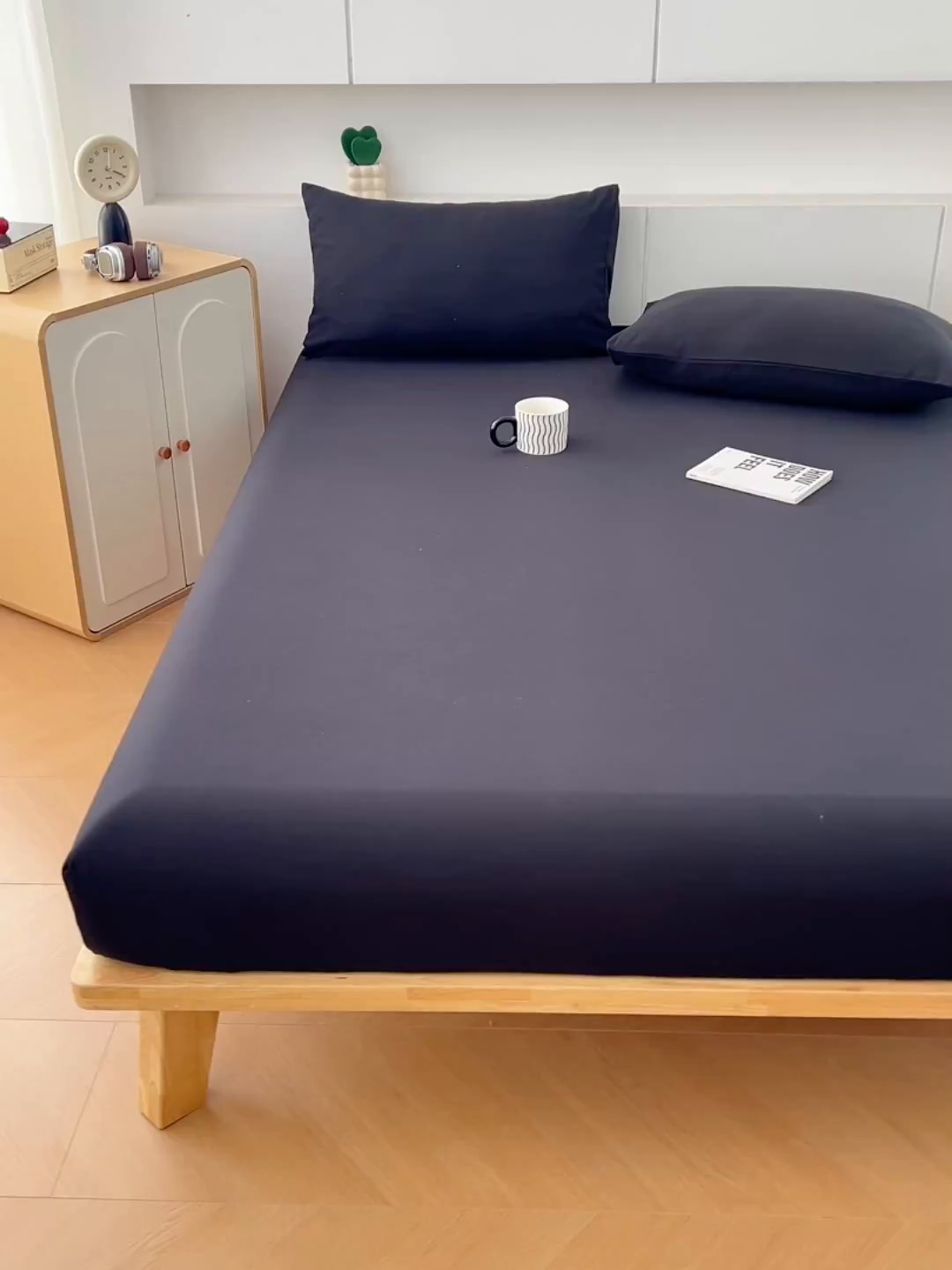 91家纺网 家纺一手货源 找家纺 优佳优品 2025新款亲肤水洗棉纯色单品床笠 静夜