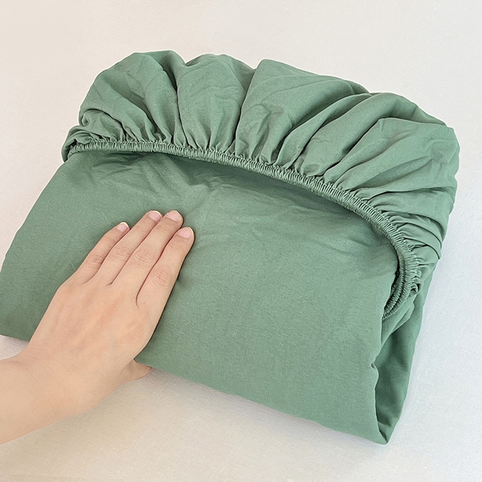 优佳优品 2025新款亲肤水洗棉纯色单品床笠 麦苗绿