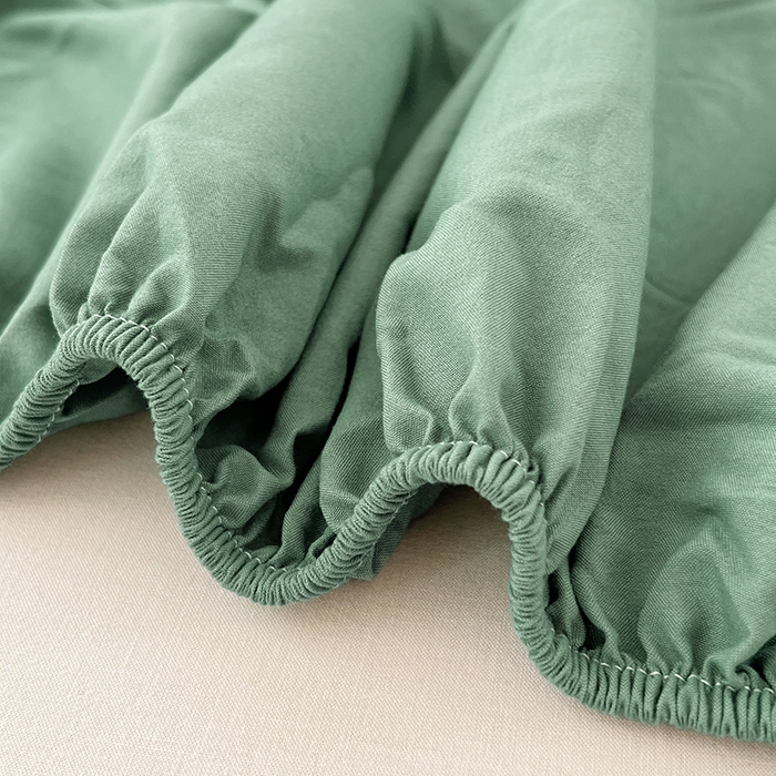 91家纺网 家纺一手货源 找家纺 优佳优品 2025新款亲肤水洗棉纯色单品床笠 麦苗绿