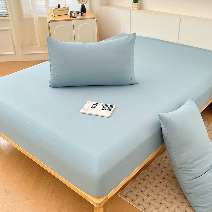 91家纺网 家纺一手货源 找家纺 优佳优品 2025新款亲肤水洗棉纯色单品床笠 品悦