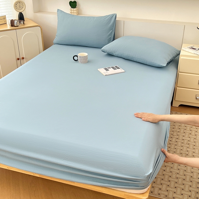 91家纺网 家纺一手货源 找家纺 优佳优品 2025新款亲肤水洗棉纯色单品床笠 品悦