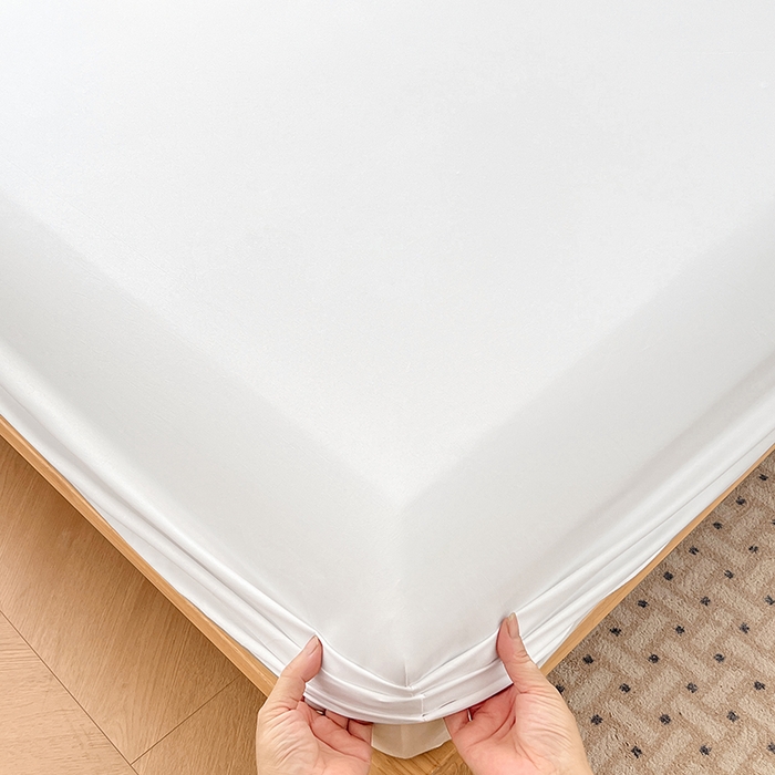 91家纺网 家纺一手货源 找家纺 优佳优品 2025新款亲肤水洗棉纯色单品床笠 乳白