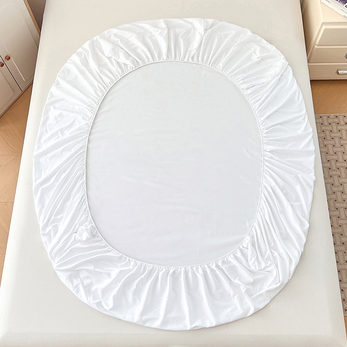 91家纺网 家纺一手货源 找家纺 优佳优品 2025新款亲肤水洗棉纯色单品床笠 乳白