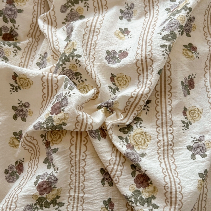 91家纺网 家纺一手货源 找家纺 繁花家居 2025新款学生季韩式云感针织棉大花边木耳边四件套 玫瑰庄园