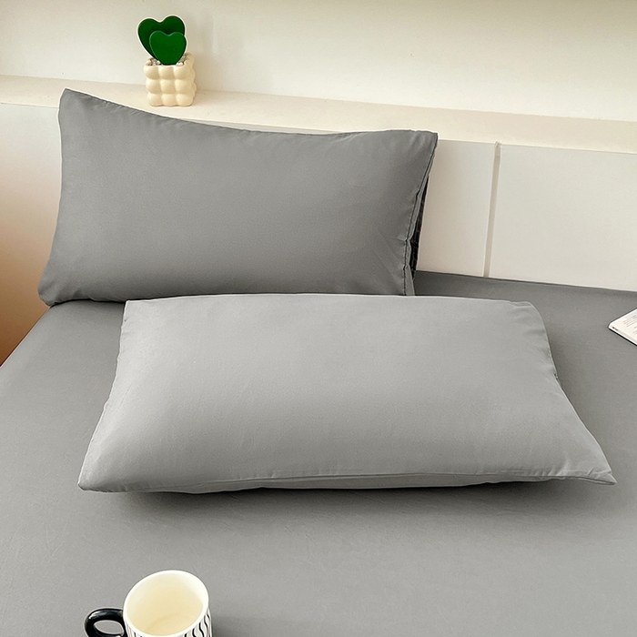 91家纺网 家纺一手货源 找家纺 优佳优品 2025新款亲肤水洗棉纯色单品床笠 烟灰