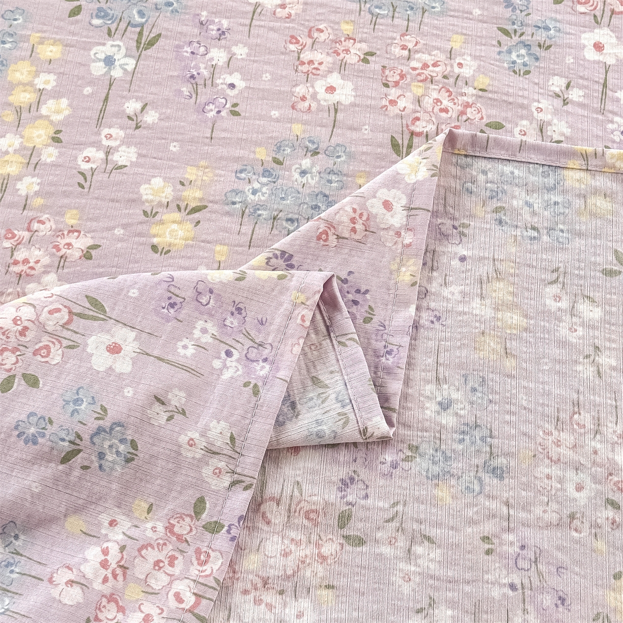 91家纺网 家纺一手货源 找家纺 多品家纺 2025新款超柔云感双层纱单床单 床单单件 梦境紫