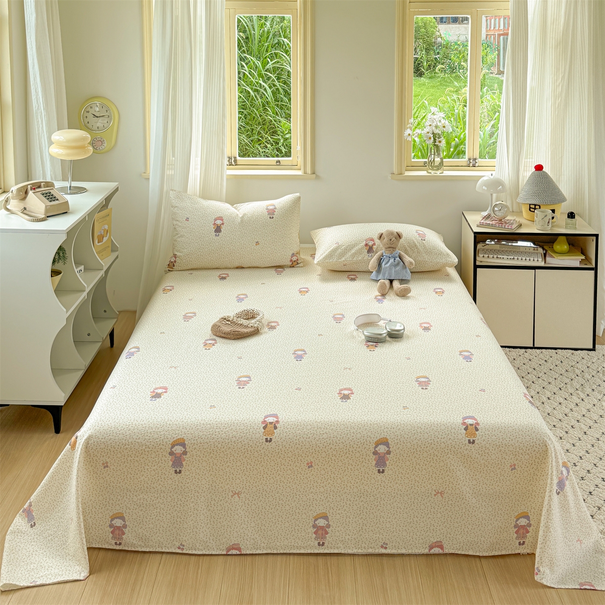 多品家纺 2025新款超柔云感双层纱单床单 床单单件 米塔丫丫