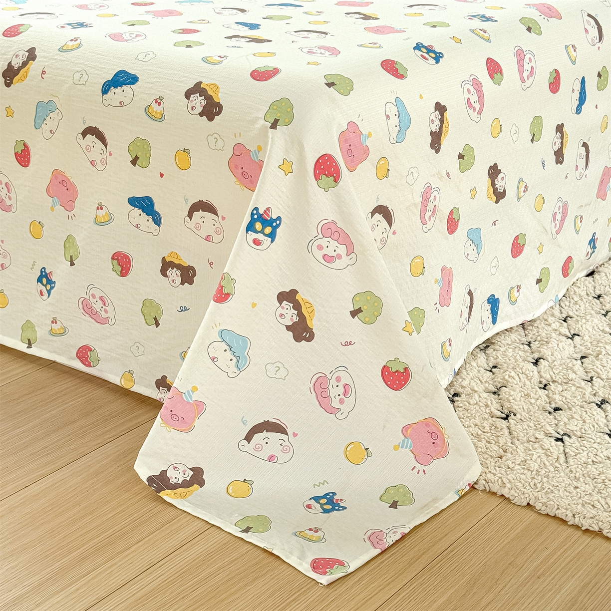 91家纺网 家纺一手货源 找家纺 多品家纺 2025新款超柔云感双层纱单床单 床单单件 魔法新新