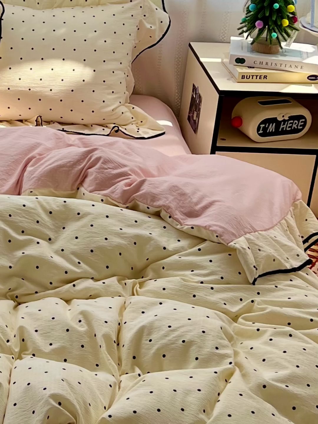 91家纺网 家纺一手货源 找家纺 繁花家居 2025新款学生季韩式云感针织棉大花边木耳边四件套 奶茶泡泡