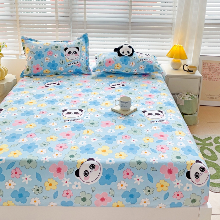 91家纺网 家纺一手货源 找家纺 文黛家居 2025新款时尚印花亲肤床笠单床笠 初恋-蓝