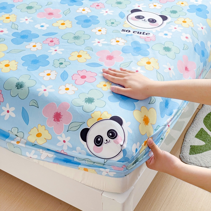 91家纺网 家纺一手货源 找家纺 文黛家居 2025新款时尚印花亲肤床笠单床笠 初恋-蓝