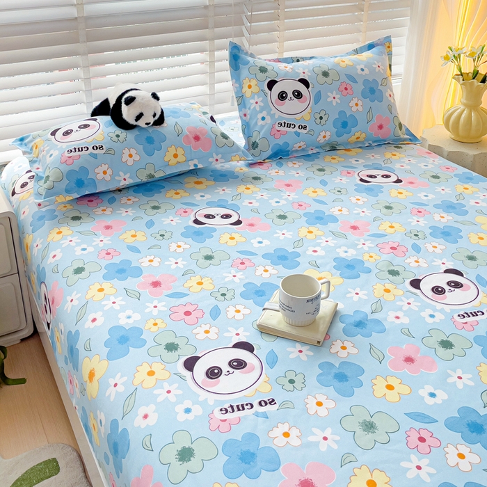 91家纺网 家纺一手货源 找家纺 文黛家居 2025新款时尚印花亲肤床笠单床笠 初恋-蓝