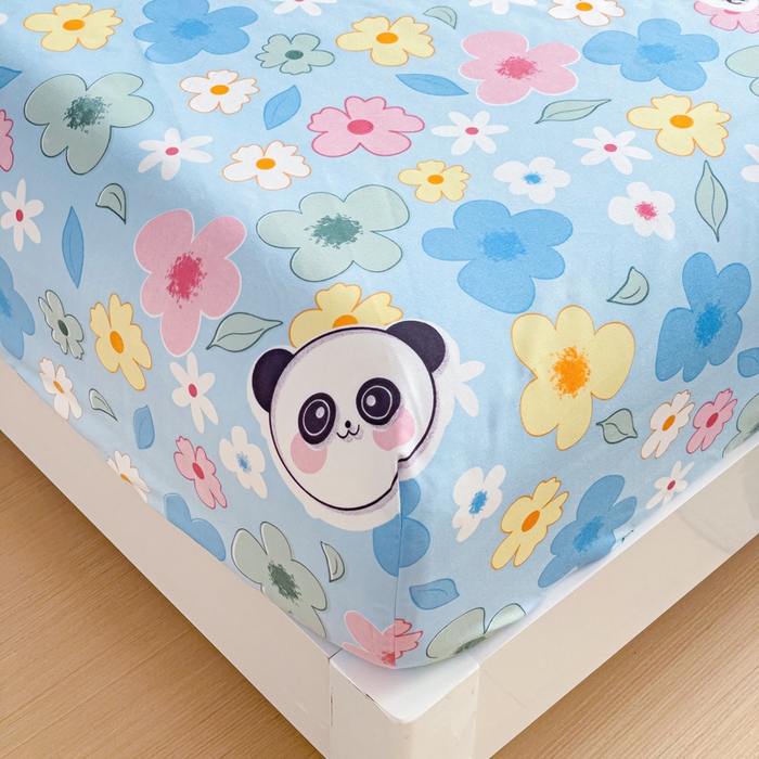 91家纺网 家纺一手货源 找家纺 文黛家居 2025新款时尚印花亲肤床笠单床笠 初恋-蓝