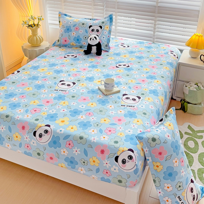 91家纺网 家纺一手货源 找家纺 文黛家居 2025新款时尚印花亲肤床笠单床笠 初恋-蓝