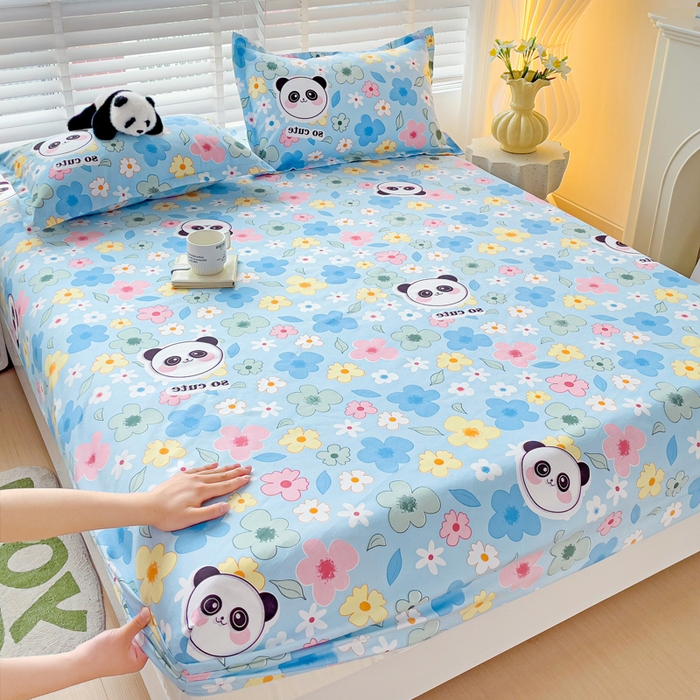 91家纺网 家纺一手货源 找家纺 文黛家居 2025新款时尚印花亲肤床笠单床笠 初恋-蓝