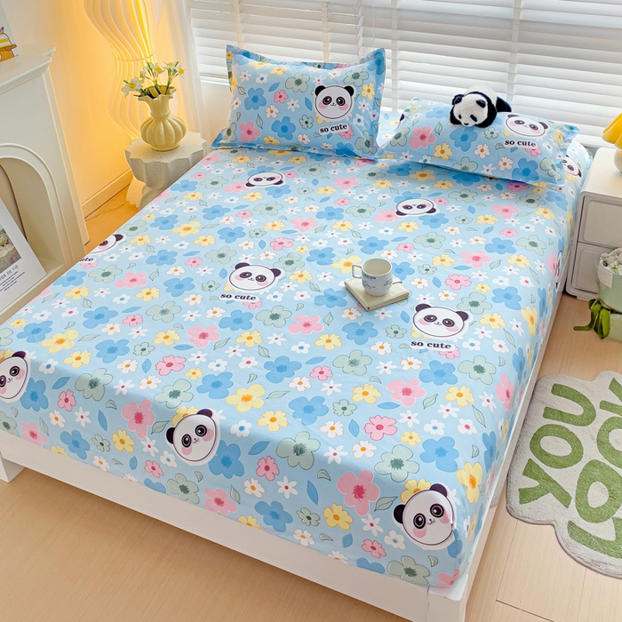 91家纺网 家纺一手货源 找家纺 文黛家居 2025新款时尚印花亲肤床笠单床笠 初恋-蓝