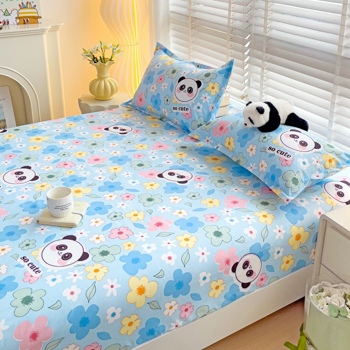 91家纺网 家纺一手货源 找家纺 文黛家居 2025新款时尚印花亲肤床笠单床笠 初恋-蓝