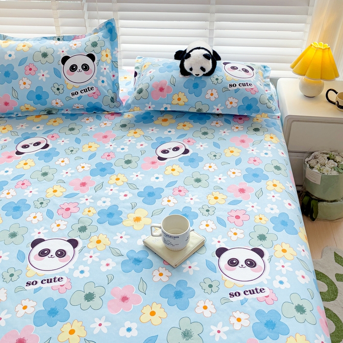 91家纺网 家纺一手货源 找家纺 文黛家居 2025新款时尚印花亲肤床笠单床笠 初恋-蓝