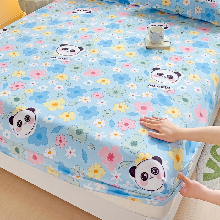 91家纺网 家纺一手货源 找家纺 文黛家居 2025新款时尚印花亲肤床笠单床笠 初恋-蓝